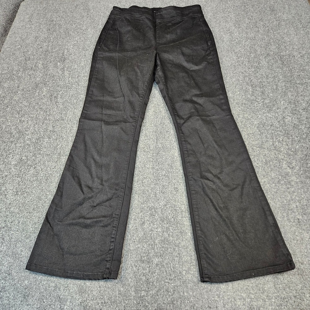 We The Free Free People Black Flare Pull On Jeans Size M Boho High Rise Stretch